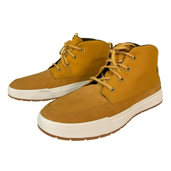 Timberland Men's Maple Grove Mid Chukka Sneaker Wheat New - Picture 4 of 11